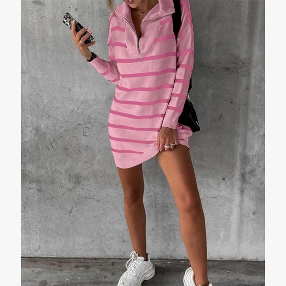 *NWT* Pink Striped Knit Dress - Picture 11 of 11